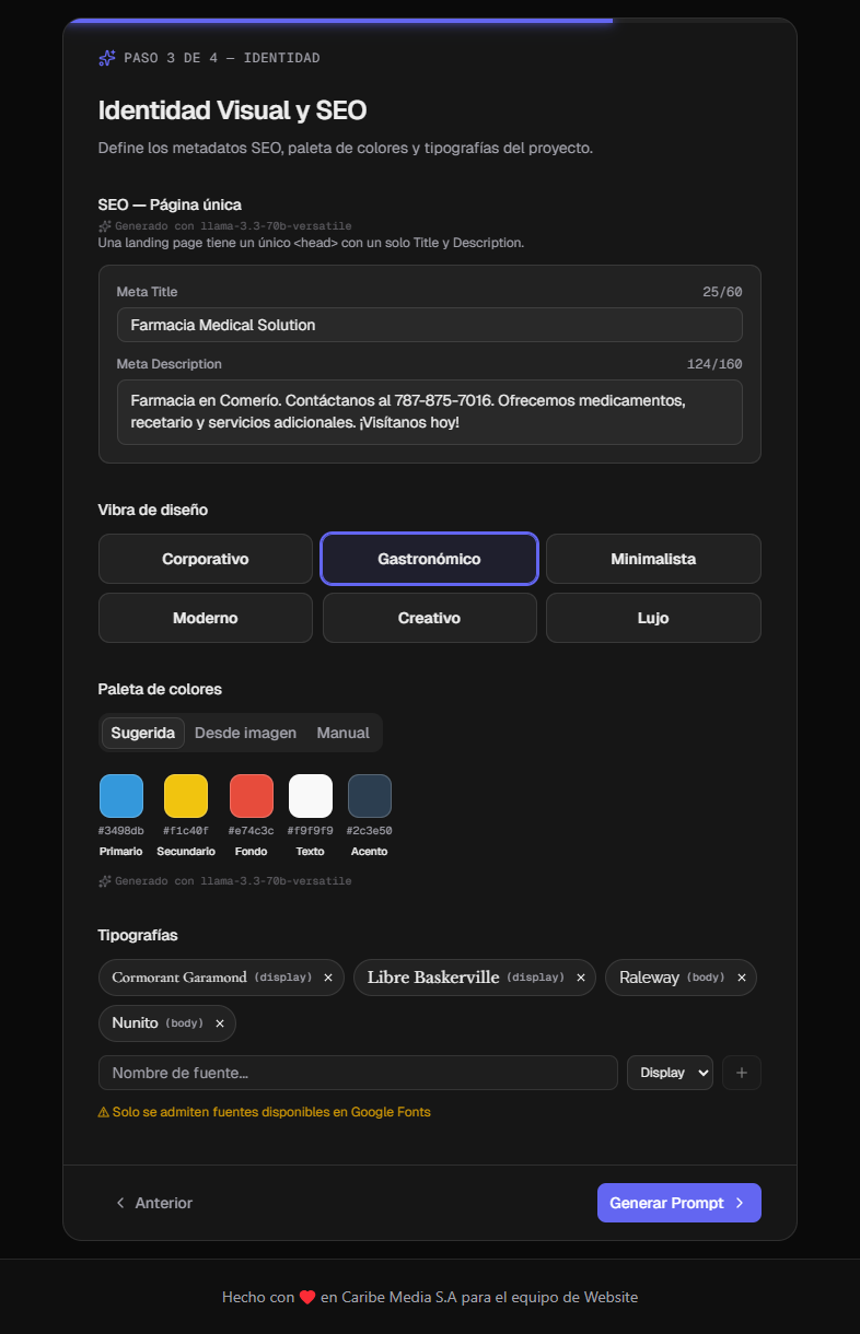 IDENTIDAD — Visual, SEO y Tipografías